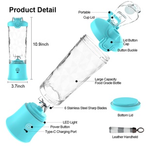 Kapaklı Mini taşınabilir <span class=keywords><strong>Blender</strong></span> kişisel elektrikli sıkacağı su şişesi toz meyve <span class=keywords><strong>Shaker</strong></span> şişe buz Usb açık meyve sıkacağı bardağı - Product Image 2