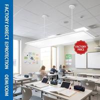 Suspension LED anti-éblouissement à double câble pour salle de classe, protection oculaire, diffuseur prismatique, directement de l'usine, pour écoles, bibliothèques, bureaux