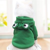 Sweat à capuche chaud doublé polaire pour chien, manteau d'hiver mignon, costume de grenouille, adapté aux animaux de compagnie pesant de 1 kg à 11 kg