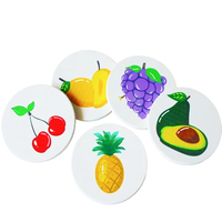 Sous-verres en céramique de luxe personnalisés, mignons et peints à la main, motifs orange, cerise, mangue, ananas, raisin, avocat, réutilisables, absorbants, pour table