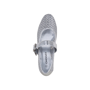 <span class=keywords><strong>Ballerine</strong></span> da Donna Eleganti e Leggere con Punta Affusolata, Design in Pelle Metallizzata Argento, Traspiranti con Cinturino a Fibbia - Product Image 5