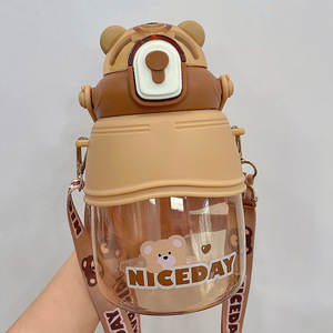 Tasse à eau en paille de grande capacité de dessin animé mignon bouteille d'eau portable personnalisée pour enfants pratique - Product Image 2