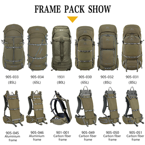 GAF 85L 500Dナイロン製調節可能なショルダーストラップ付き軽量外部フレームハイキングハンティングバッグバックパック（様々な身長の人に適しています） - Product Image 6