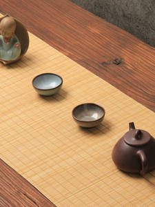 Tapete de Chá de Bambu Estilo Chinês Portátil & Cortina Personalizável com Logo para Cerimônia do Chá - Product Image 3