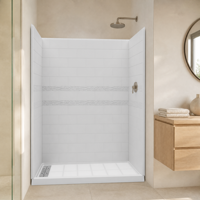 Panneau mural de douche SMC à installation rapide, kit de receveur de douche étanche, panneaux de revêtement de douche pour salle de bain, gain de temps pour projets hôteliers