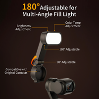 Selens 180 °   Lumière vidéo LED magnétique à 3 niveaux de couleur réglables pour DJI Osmo Pocket 4 4P Gimbal Vlog Selfie Accessoires