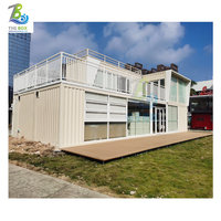 Prefab wadah toko kopi Bar pengiriman seluler terbaik kustom Restoran rumah Modular 20 kaki 40 kaki