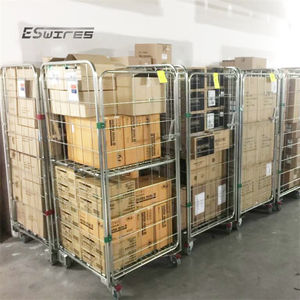 नेस्टेबल 4 पहियों स्टील फैक्टरी प्रत्यक्ष तह गोदाम तार माल रोलिंग कंटेनर ट्रॉली - Product Image 6