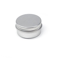 Pot rond en aluminium argenté de 30 ml avec couvercle, emballage cosmétique pour baume à lèvres, boîte de rangement en aluminium, boîte à bougies