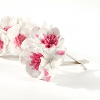 Diffuseur d'huiles essentielles en céramique parfumée en gros, clip de ventilation de voiture, désodorisant d'ambiance, fleur en porcelaine
