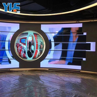 Solution d'affichage à LED irrégulière d'intérieur YHF Personnaliser la solution de mur vidéo à cylindre circulaire Module LED flexible