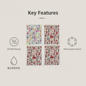 3D embossed bronze-gold nail <b>stickers</b> with three-dimensional patterns for nail art decoration – self-adhesive nail decals - Product Image 1