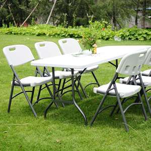 Chaises pliantes multifonctionnelles en plastique HDPE d'une capacité de chargement de 650 lb pour les réunions, les fêtes, le camping et la <span class=keywords><strong>location</strong></span> d'événements - Product Image 4