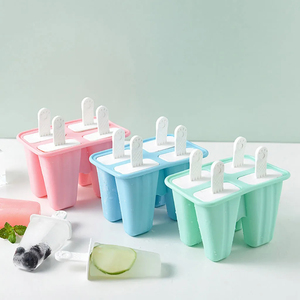 <span class=keywords><strong>4</strong></span>-6 Moldes de silicone para picolés, sorvetes de fácil liberação com bastão reutilizável, funil e brocas de limpeza sem BPA - Product Image 5