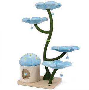 Su misura lussuoso grande albero di gatto torre casa di fiori Design con corda di Sisal uno pendente peluche giocattolo con campana - Product Image 1