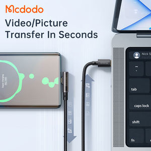 Mcdodo – Long câble de jeu 100W e-mark, <span class=keywords><strong>coque</strong></span> <span class=keywords><strong>transparente</strong></span> en métal, Type PD, câble de chargeur USB C 3.9/5.9ft, câble 90 degrés USB-C à USB-C - Product Image 5
