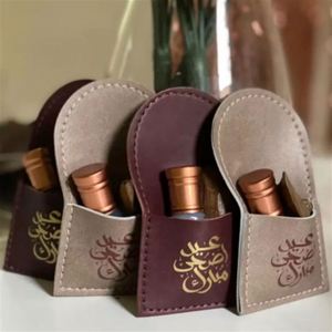 Eid Al-Adha Ramadan Promotional PU Leather Portable Perfume Holder <b>Gift</b> Case for White Musk Fragrance Oil Welcome Giveaways - Product Image 2