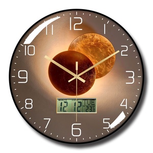 Thời trang sang trọng nhựa Vòng lịch đồng hồ 12 inch LED đồng hồ treo tường với kỹ thuật số tháng dateday và nhiệt độ phòng - Product Image 3