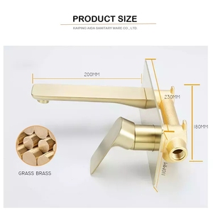 Amaxo đòn bẩy duy nhất chải vàng nước TAP ẩn trong treo tường lưu vực vòi Mixer - Product Image 5