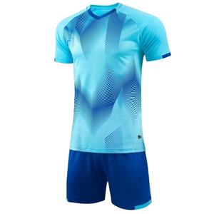 Kits de camisetas de fútbol de talla grande personalizados, uniformes de fútbol con patrón recto informal, lienzo antiarrugas, sublimación, fabricante de camisetas Wea - Product Image 1