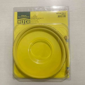 Tuyau de charge industriel Refco 3/8 SAE 72 jaune HCL6-72-Y 1,8 m 10 A pour services de réfrigération et CVC - Product Image 1