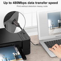 Câble d'imprimante USB 2.0 Type C mâle vers USB B mâle, transfert de données haute vitesse, cordon d'impression USB C vers B carré pour imprimante, scanner, copieur