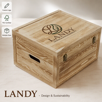 Caisse à vin en bois massif de qualité supérieure avec logo personnalisé, finition bois naturel, étui de transport pour spiritueux, pour la vente en gros aux vignobles