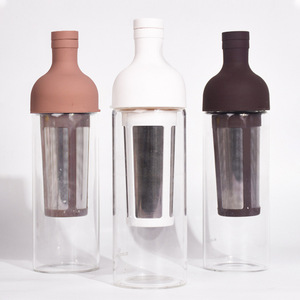 Bouteille d'infusion à froid en verre borosilicaté Pot à café <span class=keywords><strong>Filtre</strong></span> en acier inoxydable à 800 mailles, conception étanche pour café glacé Thé aux fruits - Product Image 1