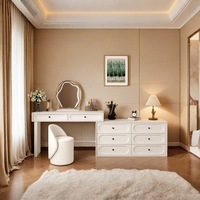 Advanced Light Luxe Crème Style Français Coiffeuse En Bois Massif Chambre À Coucher Intégrée Rangement Sens Chambre À Coucher Principale Armoire