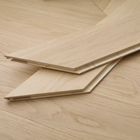 Parquet en chêne moderne personnalisé à chevrons, en bois d'ingénierie, avec installation par système de clic, pour villa, appartement, bureau, chambre