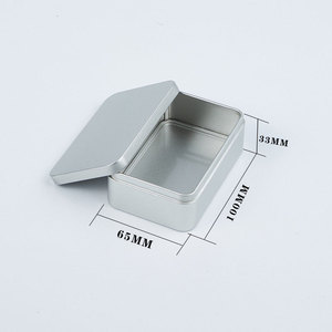 Boîtes vides en métal argenté de qualité alimentaire Boîtes rectangulaires en fer blanc vides avec couvercles pour biscuits, gâteaux, bonbons, artisanat - Product Image 6