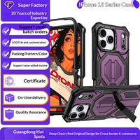 Nouvel Arrivage – Coque de protection militaire triple résistance en PC, motif animalier, style Explorer pour iPhone 18 Pro Max avec support magnétique