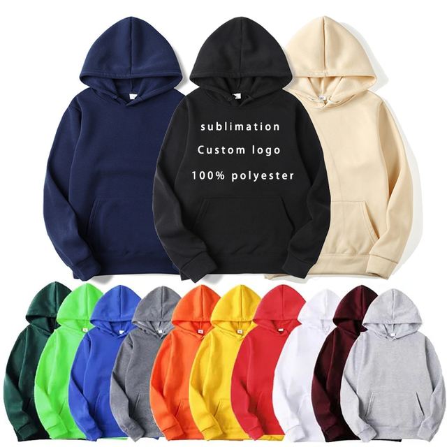 Oversized USA Size 3D Print Custom logo Hoodie Sweatshirts Men Women Plain Pullover 100% Polyester Sublimation Blank Hoodies