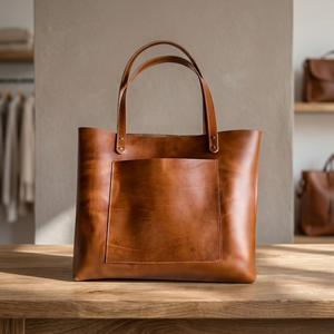 Bolso de Mano de Cuero Genuino para Mujer, Marca BS INTERNATIONAL, con Cierre de Cremallera, Impermeable, Estilo Vintage, con Dos Correas para el Hombro - Product Image 2