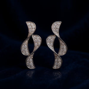 Orecchini di Lusso in Oro Bianco con Diamanti Taglio Brillante Rotondo Colore D Gioielli da Sposa Naturali per Donna - Product Image 2