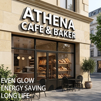 Lettres en acrylique éclairées par LED, en acier inoxydable, étanches, pour enseignes de devanture de magasin