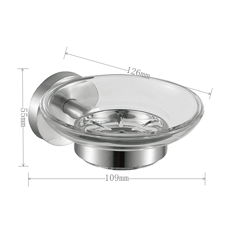 Bathroom Glass Soap Holder Hotel Wall Mounted Soap Bracket Polished