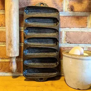 Ferro Fundido Cornbread Milho Stick Muffin Pan Molde De Pão De Milho 7 Orelhas