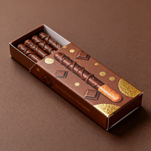 चॉकलेट बार के लिए निः शुल्क नमूना कस्टम फूड ग्रेड सफेद कार्डबोर्ड टक बॉक्स. उव और सोने की रेत प्रभाव पैकेजिंग - Product Image 3