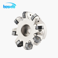 Tête de fraiseuse à face indexable BT50 à 6 cannelures, revêtement TiAlN, carbure 42HRC, marque BOSIDE, insert RPMT1204, outil de fraisage CNC D63-D160