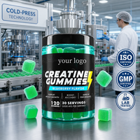 Gommes à la créatine à la myrtille sans sucre, faibles en glucides, pour la musculation et la performance des adultes, complément de récupération énergétique