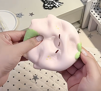 Jouet Squishy Fraise Plate Nunu en Mousse PU à Remontée Lente, Jouet Sensoriel Anti-Stress à Presser, Cadeau Nouveauté, Vente en Gros