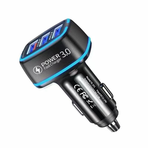 QC3.0 ที่ชาร์จในรถยนต์แบบเร็ว 3USB อเนกประสงค์ 12-24V 5V/3A อะแดปเตอร์ชาร์จในรถยนต์สำหรับโทรศัพท์ทุกรุ่น - Product Image 1