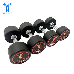 ヘッドコーティング鋳鉄ラバーダンベル ブラック 耐久性のあるソースファクトリー卸売 メンズ レディース 家庭用 ポックマーキング加工 ソリッド 業務用 - Product Image 3