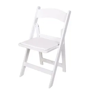 Wholesale Wedding Banquet Hotel Garden Restaurant Furniture White Resin Plastic Wimbledon Folding Chairs For Event