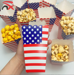 Boîte d'emballage alimentaire personnalisée en carton blanc pour les frites, les nuggets de poulet et les popcorn, avec drapeau national, pour emporter - Product Image 3