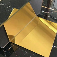 Plaque de miroir acrylique carrée dorée, feuille de plastique décorative effet miroir, incassable, légère, en PMMA