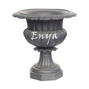 Florero de hierro fundido redondo de Imperio Romano, adornos para césped <span class=keywords><strong>exterior</strong></span>, macetas <span class=keywords><strong>grandes</strong></span> de Metal rústicas para jardín, al aire libre - Product Image 6