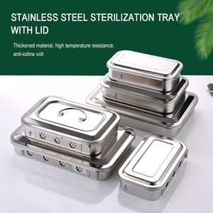 Plateau à instruments KSMED en acier inoxydable, plateau de stérilisation pour instruments chirurgicaux avec couvercle, boîte de stérilisation avec trous - Product Image 2