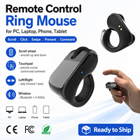   Anillo de Dedo con Control Remoto Inalámbrico para Presentaciones, Desplazador de Video y Cambio de Página para PC, Laptop, Teléfono, Tableta y TV